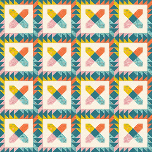 PRE - ORDER Ruby Star Society Collaboration - Crossed Paws Quilt Kit featuring Poolside Too - April 2026 - Modern Fabric Shoppe