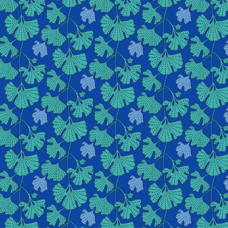PRE - Order Sally Kelly - Sunshine - Ginkgo 54978D - 10 Cerulean Half Yard - April 2026 - Modern Fabric Shoppe