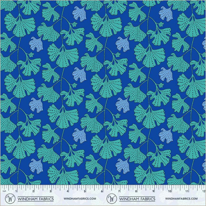 PRE - Order Sally Kelly - Sunshine - Ginkgo 54978D - 10 Cerulean Half Yard - April 2026 - Modern Fabric Shoppe