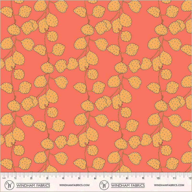 PRE - Order Sally Kelly - Sunshine - Honesty 54979D - 12 Coral Half Yard - April 2026 - Modern Fabric Shoppe