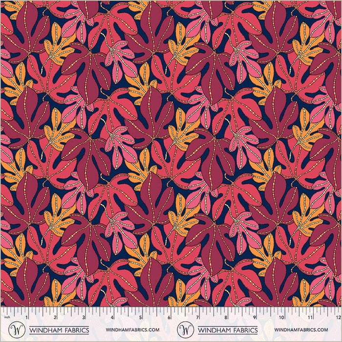 PRE - Order Sally Kelly - Sunshine - Monstera 54976D - 1 Indigo - Half Yard - April 2026 - Modern Fabric Shoppe