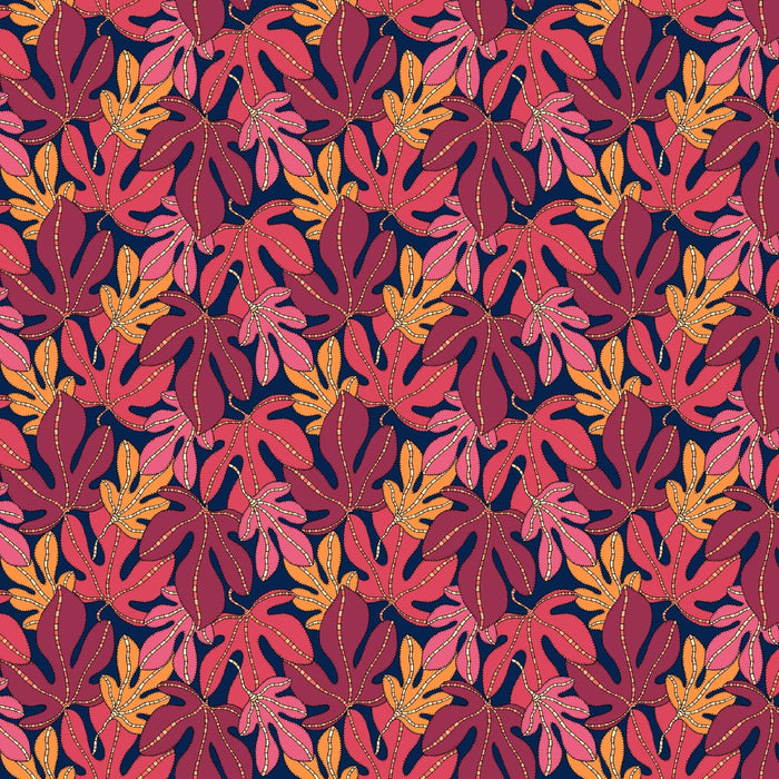 PRE - Order Sally Kelly - Sunshine - Monstera 54976D - 1 Indigo - Half Yard - April 2026 - Modern Fabric Shoppe