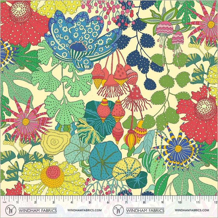 PRE - Order Sally Kelly - Sunshine - Peony Park 54974D - 2 Cream - Half Yard - April 2026 - Modern Fabric Shoppe