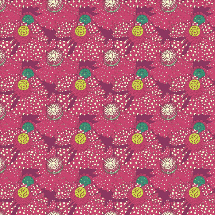 PRE - Order Sally Kelly - Sunshine - Polka Flower 54975D - 3 Plum - Half Yard - April 2026 - Modern Fabric Shoppe