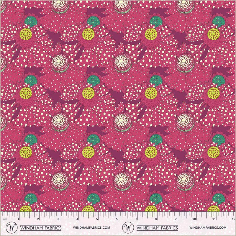 PRE - Order Sally Kelly - Sunshine - Polka Flower 54975D - 3 Plum - Half Yard - April 2026 - Modern Fabric Shoppe