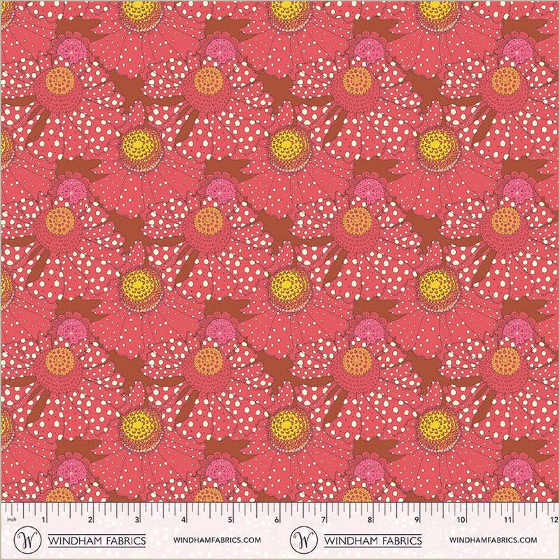 PRE - Order Sally Kelly - Sunshine - Polka Flower 54975D - 4 Crimson - Half Yard - April 2026 - Modern Fabric Shoppe
