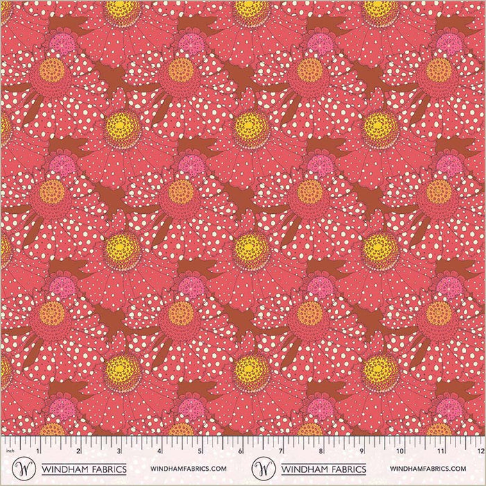 PRE - Order Sally Kelly - Sunshine - Polka Flower 54975D - 4 Crimson - Half Yard - April 2026 - Modern Fabric Shoppe