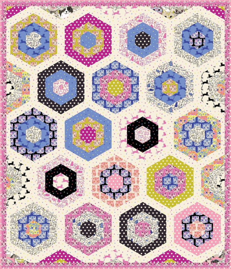 PRE-ORDER Sarah Watts- Apis Quilt Kit featuring Oops All Cats!- May 2027 - Modern Fabric Shoppe