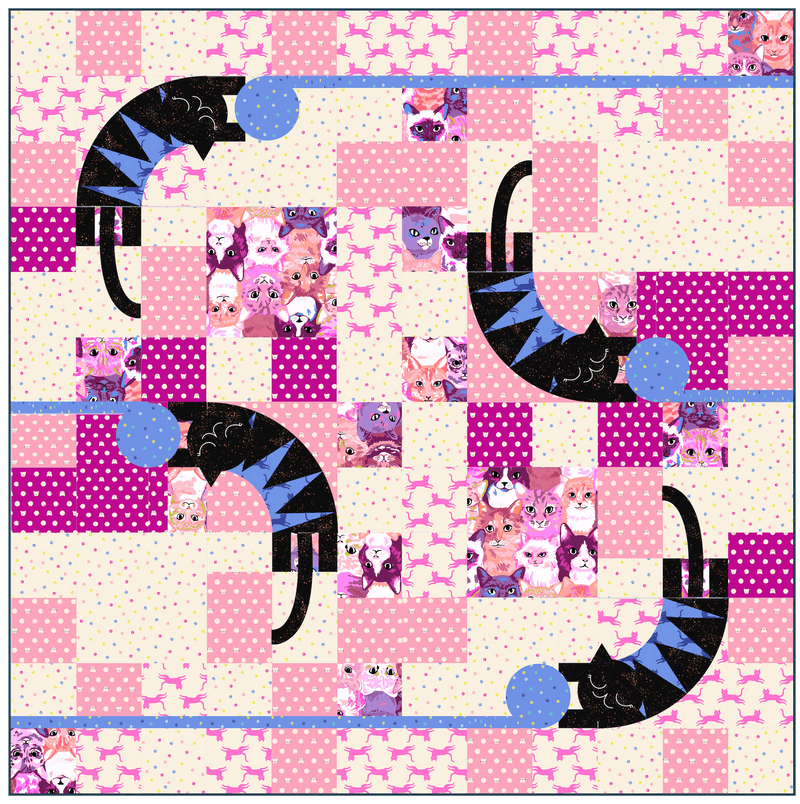 PRE-ORDER Sarah Watts- Cat Lady Quilt Kit featuring Oops All Cats!- May 2027 - Modern Fabric Shoppe