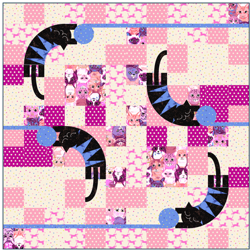 PRE-ORDER Sarah Watts- Cat Lady Quilt Kit featuring Oops All Cats!- May 2027 - Modern Fabric Shoppe