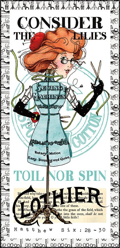 PRE - ORDER Seamstress Wall Panel Quilt Kit featuring She Who Sews by J. Wecker Frisch - November 2026 - Modern Fabric Shoppe