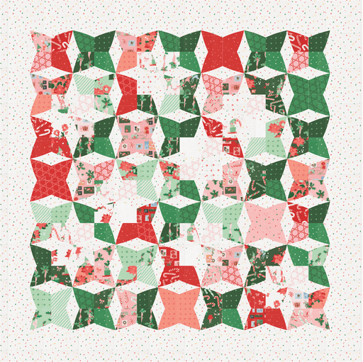 PRE - ORDER Shiny and Bright Quilt Kit featuring Tiny Christmas by Lizzy House - June 2025 - Modern Fabric Shoppe
