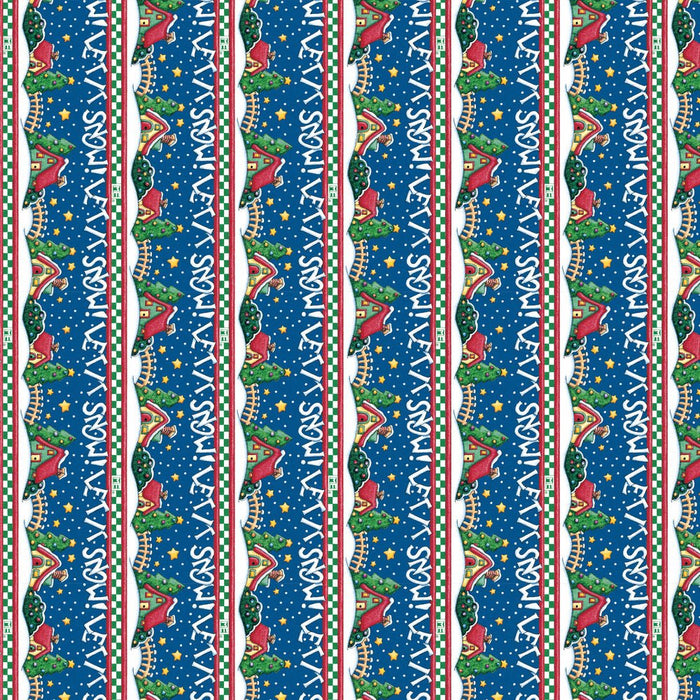 PRE - Order Snow Days by Mary Engelbreit - Let it Snow PWMY037.BLUE - Half Yard June 2026 - Modern Fabric Shoppe