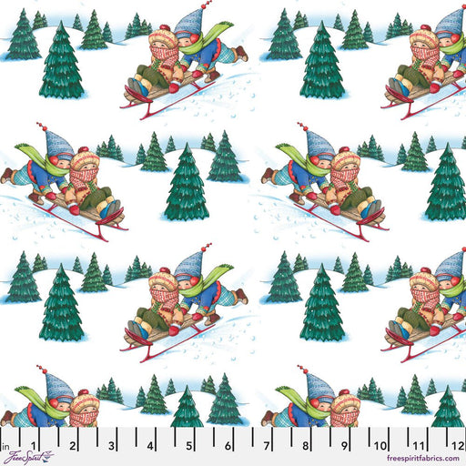 PRE - Order Snow Days by Mary Engelbreit - Sleddin' Spot PWMY042.WHITE - Half Yard June 2026 - Modern Fabric Shoppe
