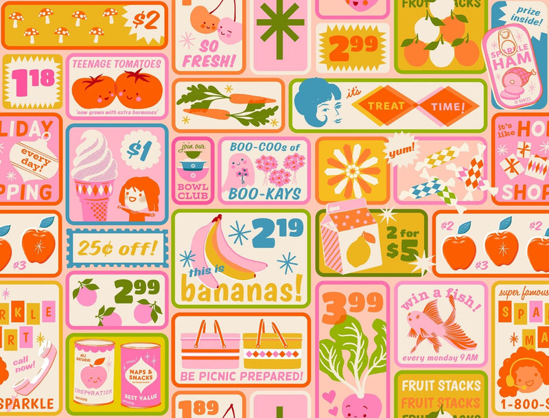 PRE-Order Sparkle Shopper by Melody Miller- Sparker Shopper RS 0125 11- Multi- Half Yard- March 2027 - Modern Fabric Shoppe