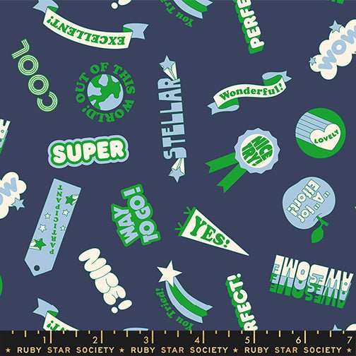 PRE-ORDER Sticker Book by Kimberly Kight- RS3122 15-Bluebell - Half Yard- June 2027 - Modern Fabric Shoppe