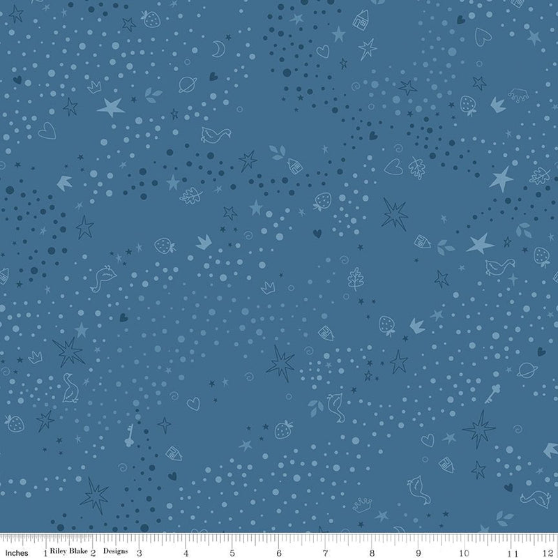 PRE - Order Storybook Basics by Jennifer Long - C365 Coastal Blue - Half Yard January 2027 - Modern Fabric Shoppe