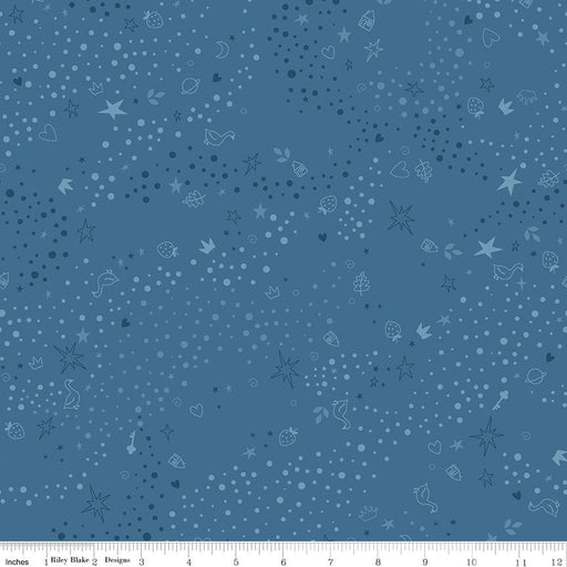 PRE - Order Storybook Basics by Jennifer Long - C365 Coastal Blue - Half Yard January 2027 - Modern Fabric Shoppe