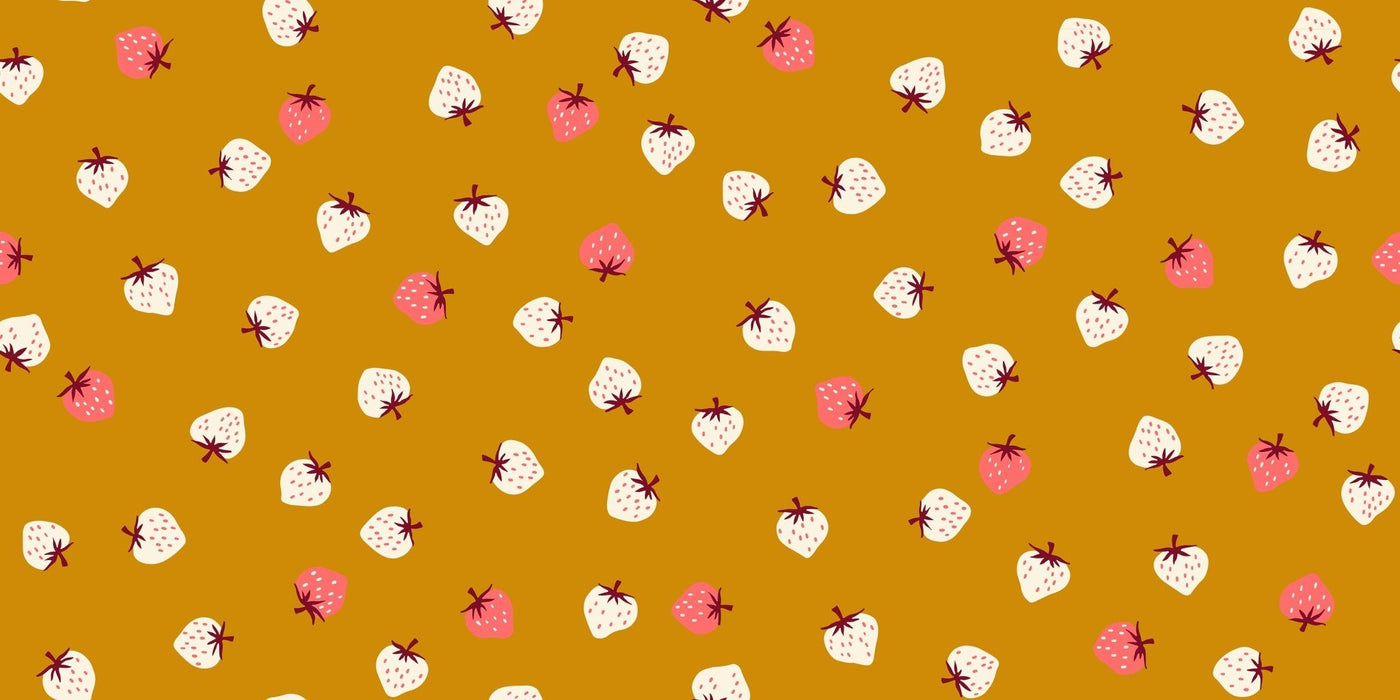 PRE - ORDER Strawberry by Kimberly Kight - Strawberry Butterscotch RS3085 15 - Half Yard - May 2025 - Modern Fabric Shoppe