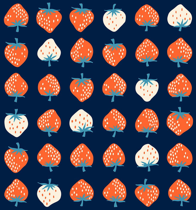 PRE - ORDER Strawberry by Kimberly Kight - Strawberry Navy RS3084 23 - Half Yard - May 2025 - Modern Fabric Shoppe