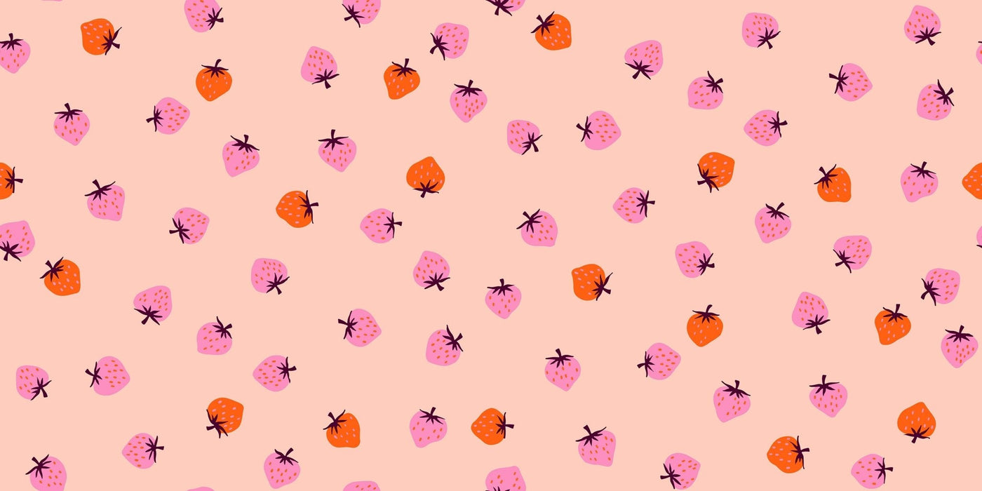 PRE - ORDER Strawberry by Kimberly Kight - Strawberry Pale Peach RS3085 14 - Half Yard - May 2025 - Modern Fabric Shoppe