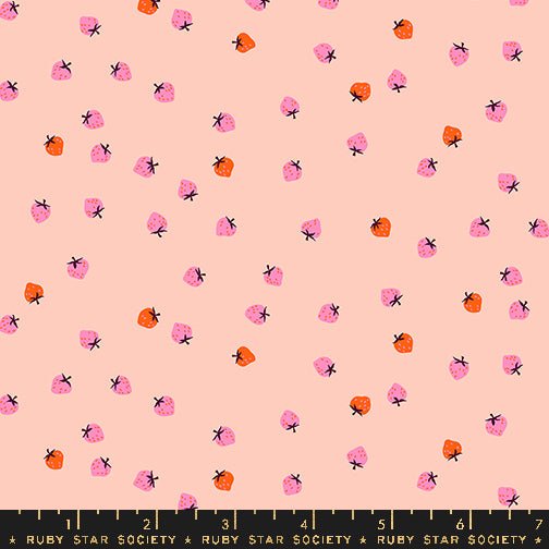 PRE - ORDER Strawberry by Kimberly Kight - Strawberry Pale Peach RS3086 16 - Half Yard - May 2025 - Modern Fabric Shoppe