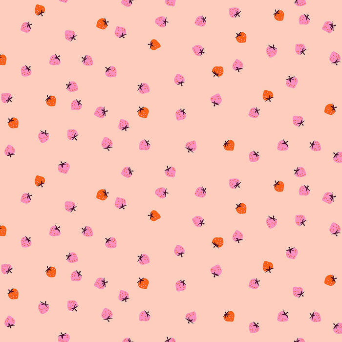 PRE - ORDER Strawberry by Kimberly Kight - Strawberry Pale Peach RS3086 16 - Half Yard - May 2025 - Modern Fabric Shoppe