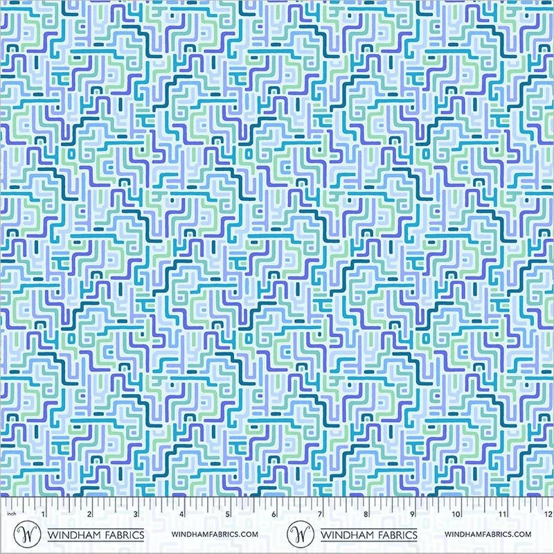 PRE-Order Tamara Kate- The Botanist - Labyrinth 55761-18 Waterway - Half Yard- June 2027 - Modern Fabric Shoppe