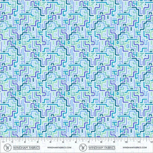 PRE-Order Tamara Kate- The Botanist - Labyrinth 55761-18 Waterway - Half Yard- June 2027 - Modern Fabric Shoppe