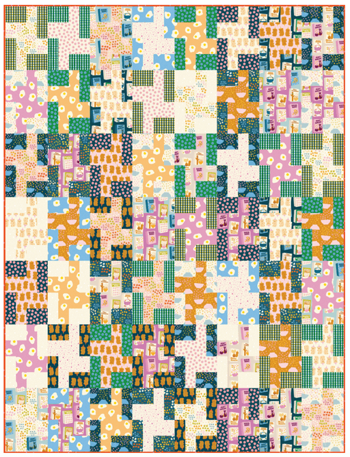 PRE - ORDER The Gridlock Quilt Kit featuring Egg and Friends by Kimberly Kight - December 2025 - Modern Fabric Shoppe