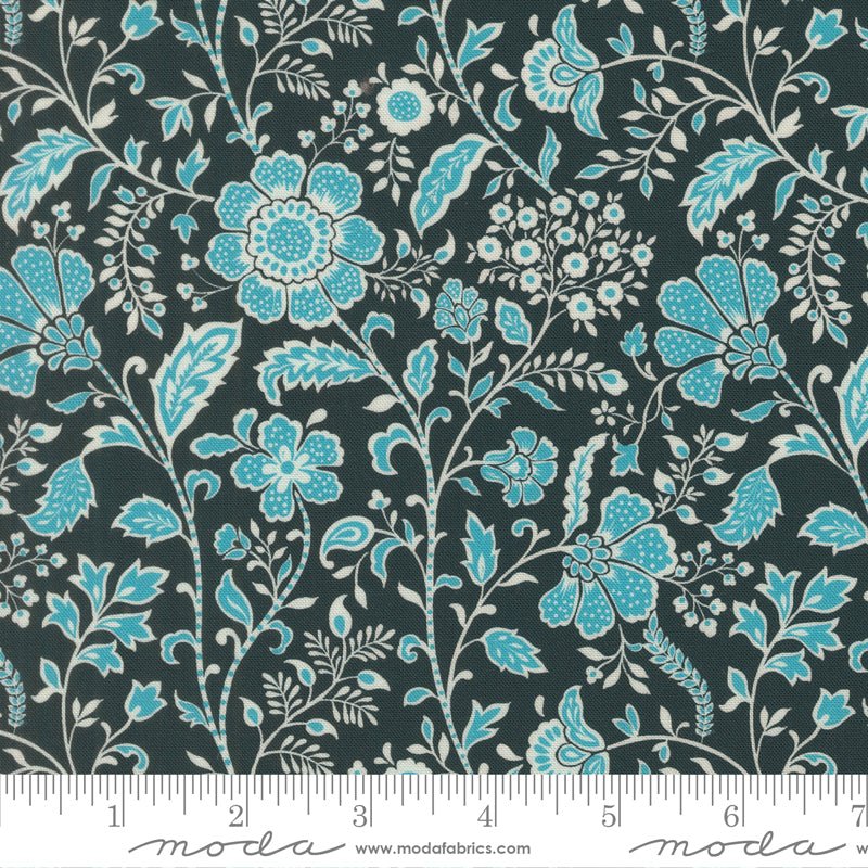 PRE-Order Tilbury Garden by Crystal Manning- Prussian Blue 11993 19- Half Yard- March 2027 - Modern Fabric Shoppe