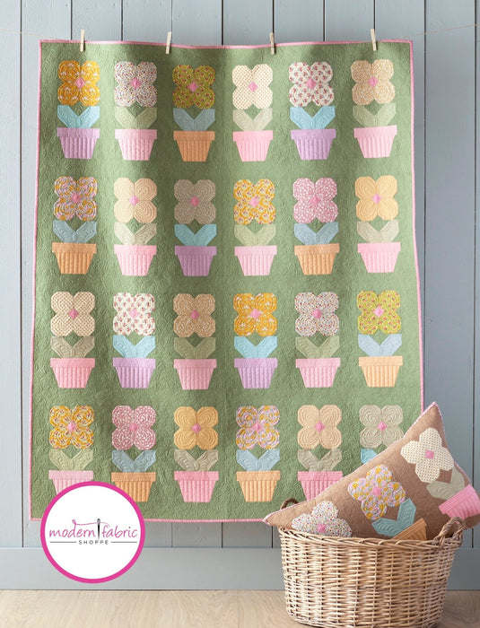 PRE-ORDER Tilda- Creating Memories Spring Collection- Potted Flowers Quilt Kit- June 2024 - Modern Fabric Shoppe