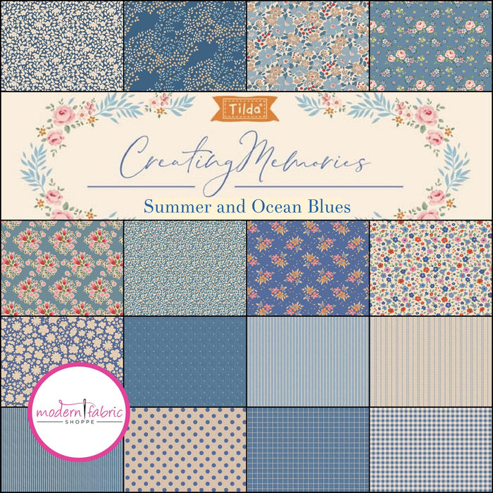 PRE-ORDER Tilda- Creating Memories-Summer and Ocean Blues- Half Yard Bundle- June 2024 - Modern Fabric Shoppe