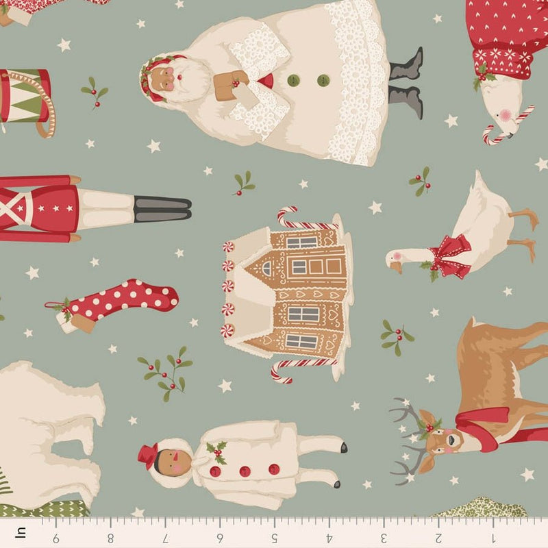 PRE-ORDER Tilda- Merry Little Christmas- Winter Friends Duck Egg TIL100630- Half Yard- July 2027 - Modern Fabric Shoppe