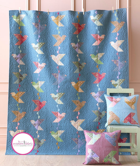 PRE - ORDER Tilda - Sanctuary - Paperbird Quilt Kit - Chambray Prussian - October 2024 - Modern Fabric Shoppe