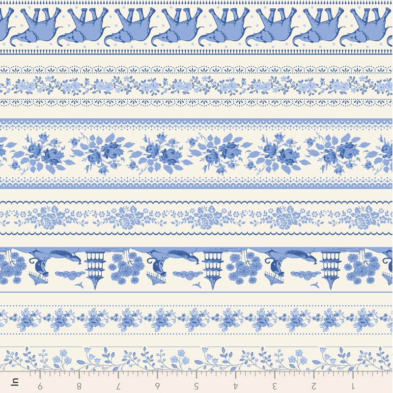 PRE - Order Tilda - Something Blue - Blenders Borders TIL110170 Blue - Half Yard - June 2026 - Modern Fabric Shoppe