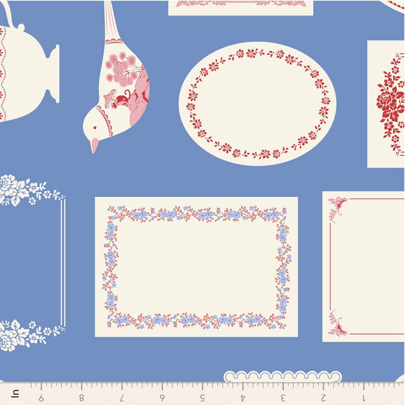 PRE - Order Tilda - Something Blue - Blenders Labels & Ornaments TIL110173 Blue - Half Yard - June 2026 - Modern Fabric Shoppe