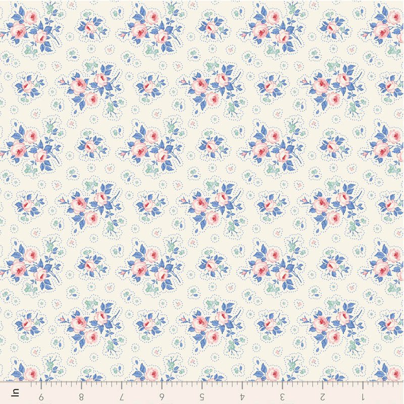 PRE - Order Tilda - Something Blue - First Kiss TIL100669 Cream - Half Yard - June 2026 - Modern Fabric Shoppe
