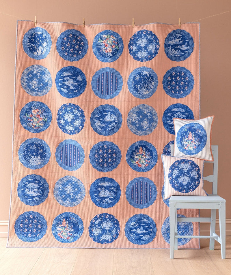 PRE - Order Tilda - Something Blue - Plate Collection Quilt Kit - Dusty Peach - June 2026 - Modern Fabric Shoppe