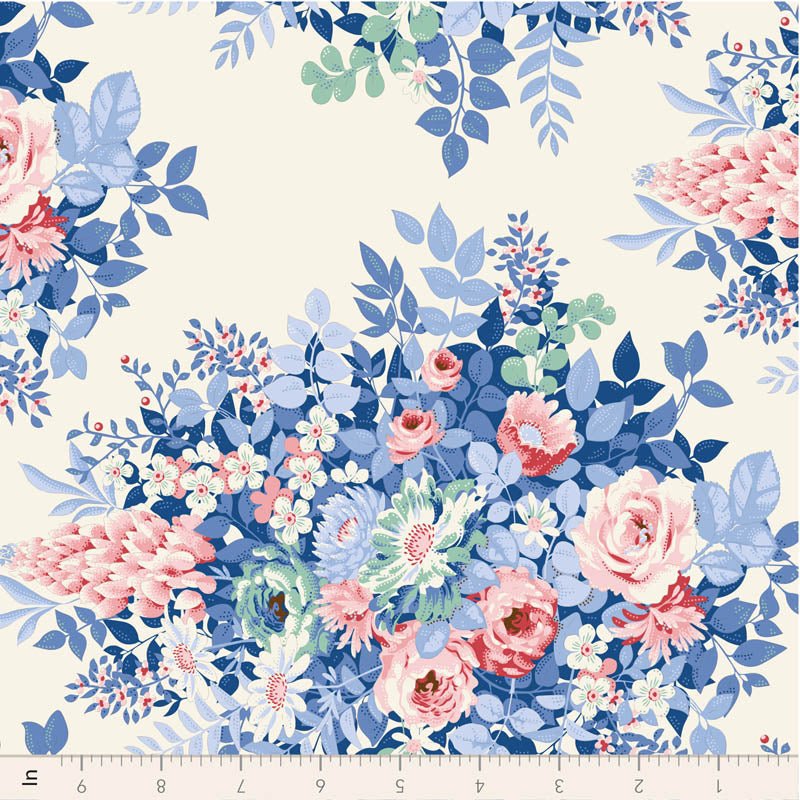 PRE - Order Tilda - Something Blue - Whimsyflower TIL100665 Cream - Half Yard - June 2026 - Modern Fabric Shoppe