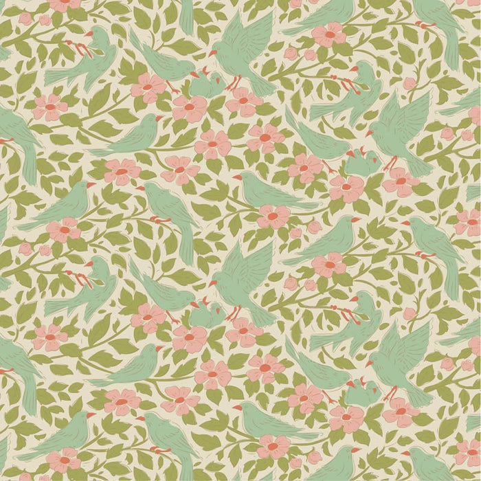 Pre - Order Tilda Songbird - Ava TIL100650 Green - Half Yard - February 2026 - Modern Fabric Shoppe