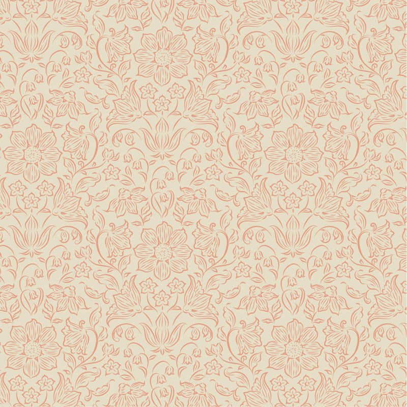 Pre - Order Tilda Songbird - Blenders Lila TIL110150 Peach - Half Yard - February 2026 - Modern Fabric Shoppe