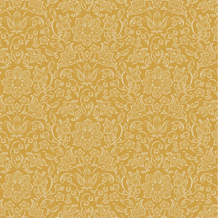 Pre - Order Tilda Songbird - Blenders Lila TIL110161 Mustard - Half Yard - February 2026 - Modern Fabric Shoppe