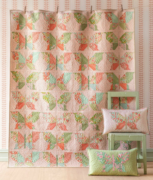 Pre Order Tilda - Songbird - Butterflies Quilt Kit - Peach - February 2026 - Modern Fabric Shoppe