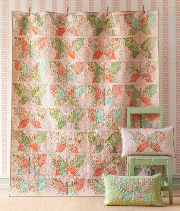 Pre Order Tilda - Songbird - Butterflies Quilt Kit - Peach - February 2026 - Modern Fabric Shoppe