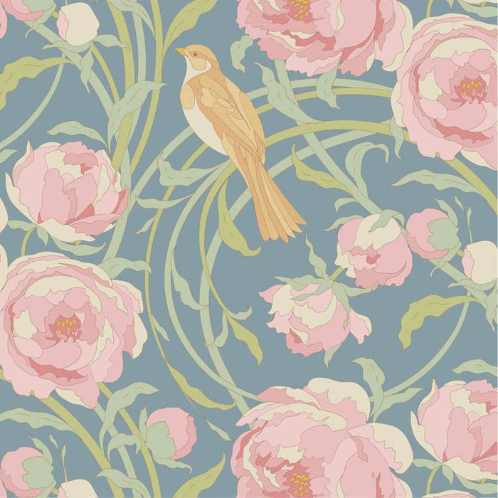 Pre - Order Tilda Songbird - Cora TIL100655 Blue - Half Yard - February 2026 - Modern Fabric Shoppe