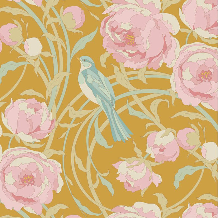 Pre - Order Tilda Songbird - Cora TIL100657 Mustard - Half Yard - February 2026 - Modern Fabric Shoppe