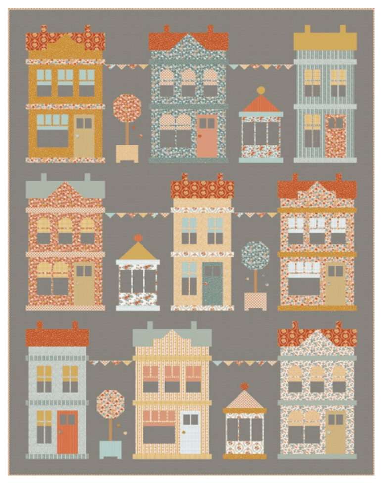 PRE- ORder Tilda- Village Life Charcoal Quilt Kit featuring Village Life- October 2026 - Modern Fabric Shoppe