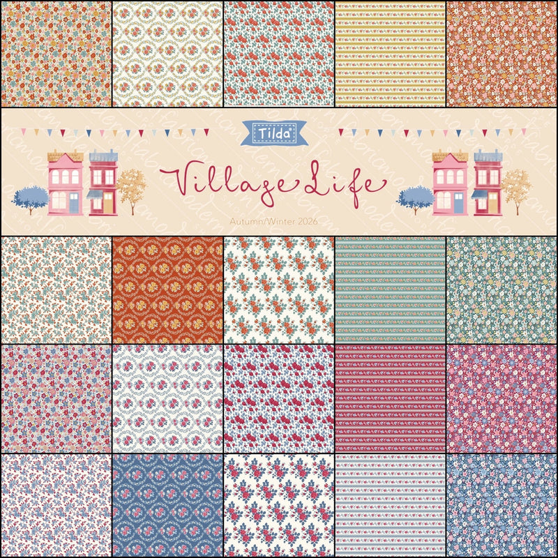 PRE-Order Tilda Village Life- Half Yard Bundle- October 2026 - Modern Fabric Shoppe