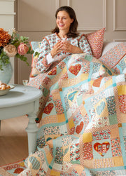 PRE- Order Tilda- Village Life Heart of the Village Rust/Teal Quilt Kit featuring Village Life- October 202r - Modern Fabric Shoppe